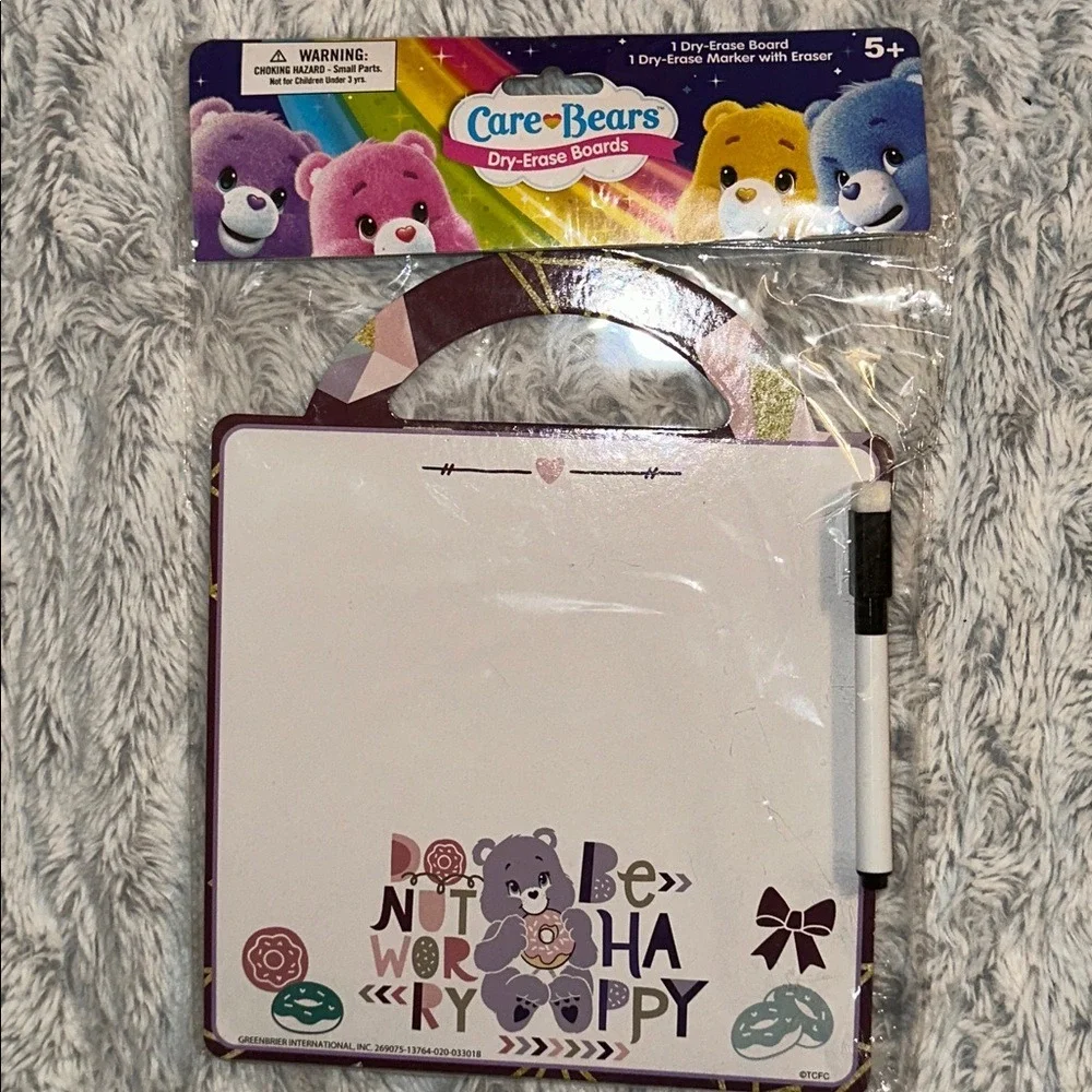 Care Bears Dry Erase Board Set Share Bear Do Nut Worry Be Happy New with Marker